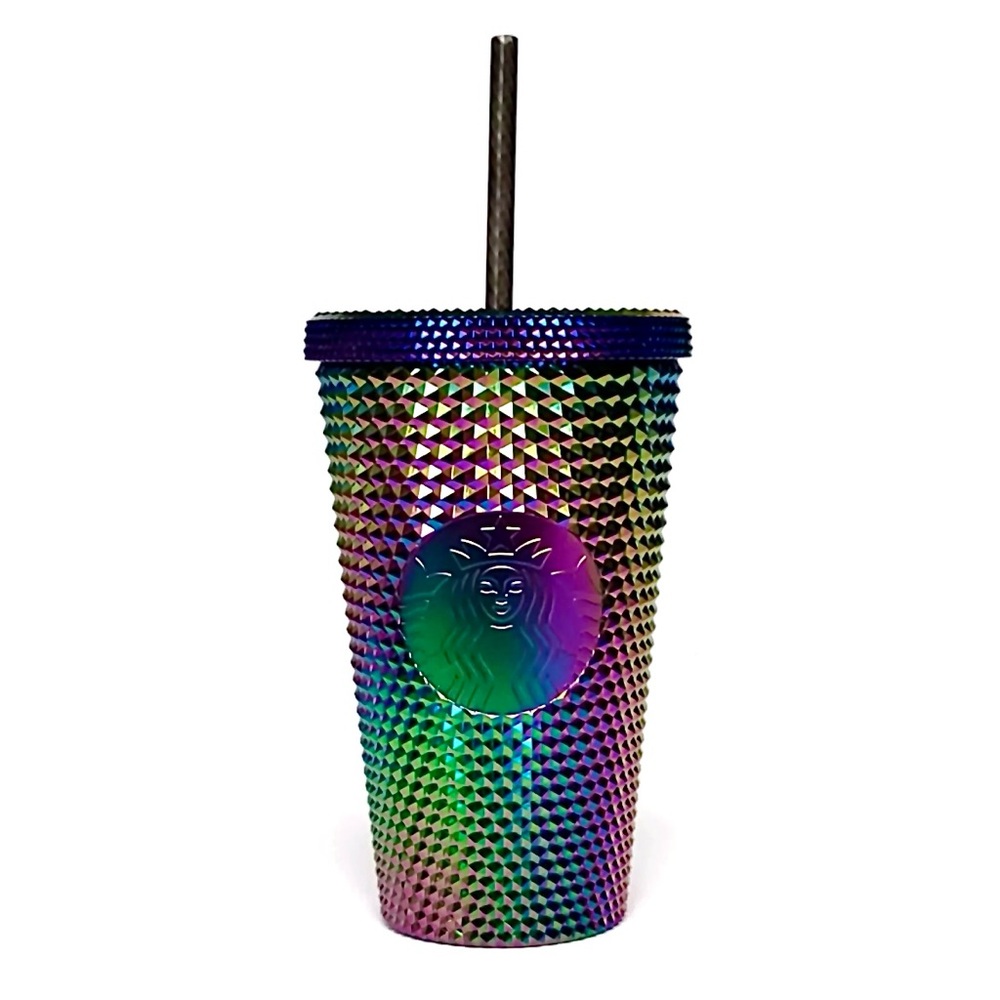 Starbucks Oil Slick Rainbow Studded 16 Oz Tumbler Grande Cold Cup Fall 2023